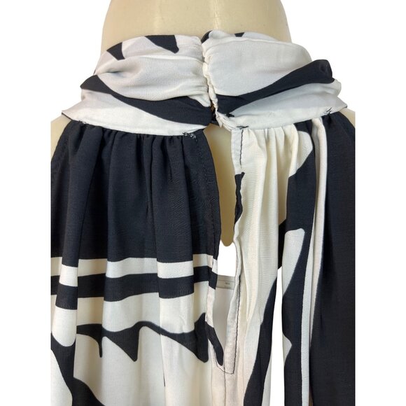 Mango Women's Black and White Halter Blouse Sz 4 (Eu 36) - NWT - Picture 5 of 10